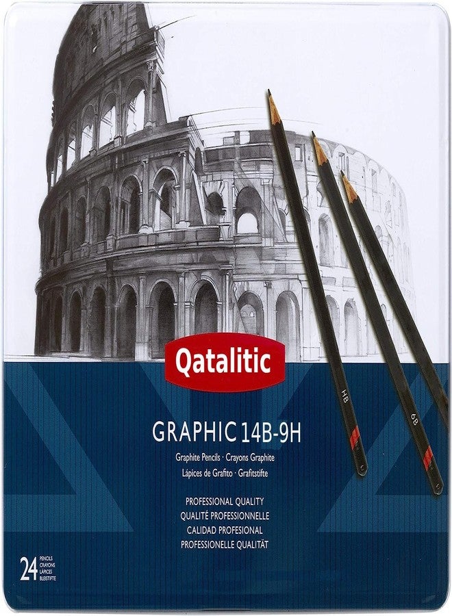 Qatalitic Set of 24 Sketching Pencils for Drawing and Fine Art, for Students, Professionals and Artists - Image 3